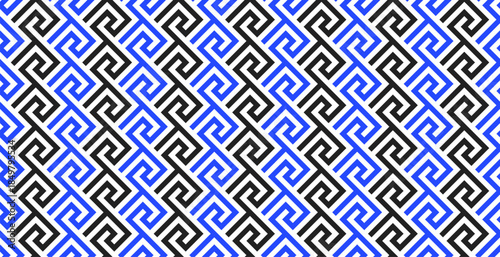 old ancient ornament with key element. greek seamless pattern. Abstract blue and white geometric line. Vector background for the fabric cloth, ceramic floor, ornament textile, texture