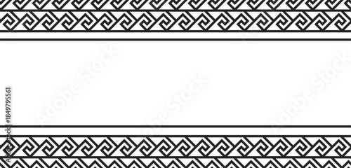 old ancient ornament with key element. Abstract black and white geometric line. greek seamless pattern. Vector background for the fabric cloth, ceramic floor, ornament textile, texture