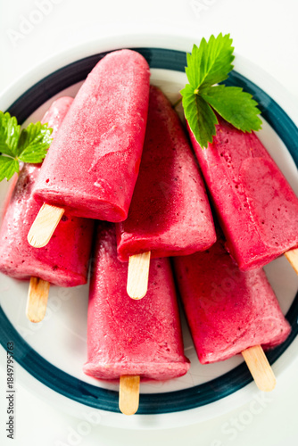 Fresh Homemade Raspberry Popsicle