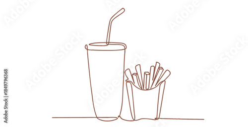 Drink and French line art