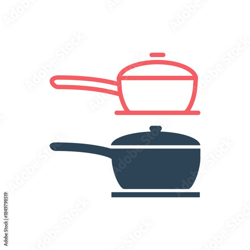 Sauce pan icons set symbol. Premium quality isolated pot element in trendy style.