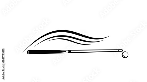 Black and White Magic Wand Illustration.