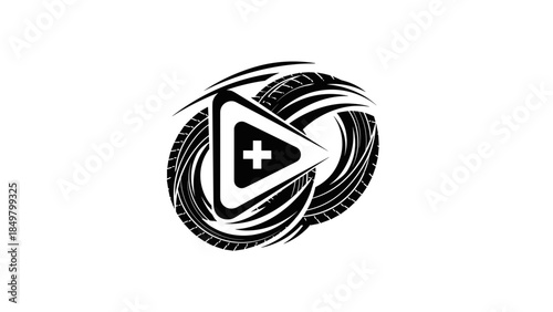 Black and White Medical Play Button.