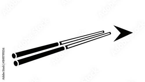 Black and White Nunchucks Weapon Martial Arts.