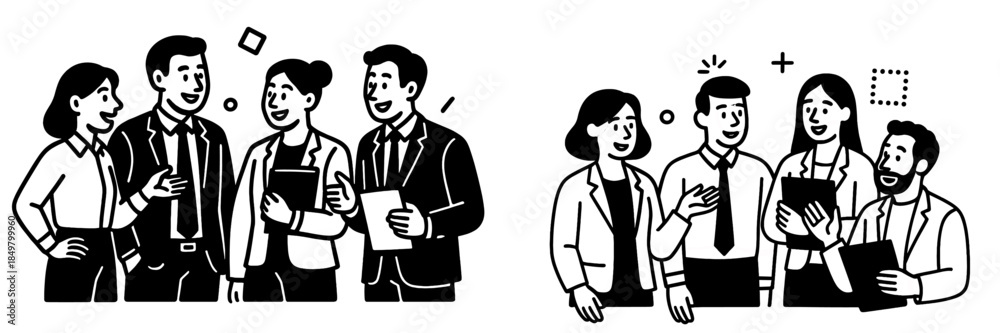 Fototapeta premium Vector art of business professionals networking together