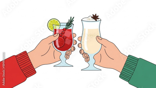 Toasting with Refreshing Summer Cocktails in Stylish Glasses