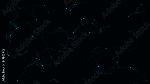 Abstract Digital Technology Connectivity Background with Glowing Blue Data Nodes and Futuristic Cyber Network Mesh