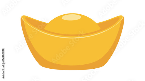 Chinese Gold Ingot Vector Symbol of Prosperity for Lunar New Year