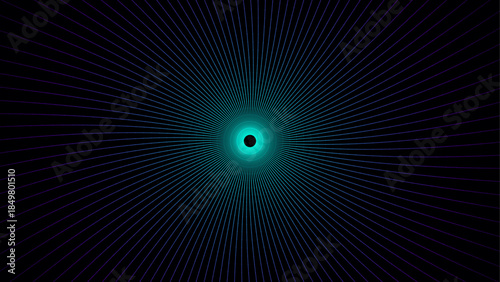 Abstract Hyperspeed Connectivity Tunnel with Blue and Purple Lines and High Tech Perspective Vector Background