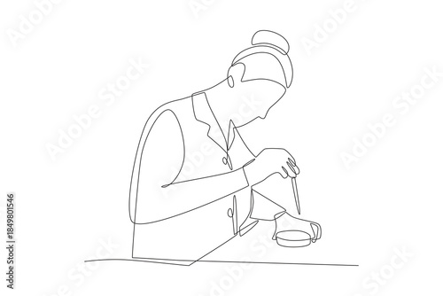 Researchers are analyzing DNA samples. Dna analysis concept one-line drawing