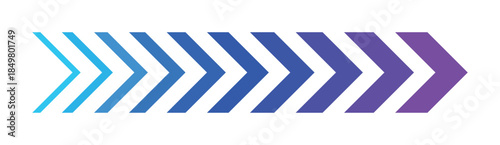 Flow of thin gradient arrows vector in blue violet hues showing direction progress speed movement dynamic modern interface technology symbol abstract geometric chevron isolated background