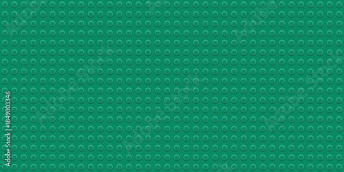 Green construction toy texture with repeating round bumps, seamless plastic surface pattern for educational design, geometric modular structure, playful background for kids, bold vibrant color concept