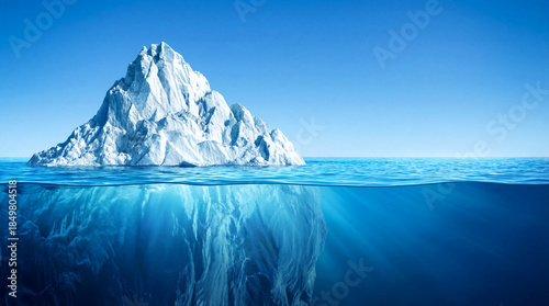 Wallpaper Mural Majestic Iceberg Floating in Deep Blue Ocean with Submerged View Torontodigital.ca