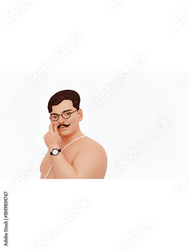 Chandrashekhar Azad Indian freedom fighter 3d illustration portrait showing fearless revolutionary spirit sacrifice and patriotism for republic day independence day shahid divas national history 