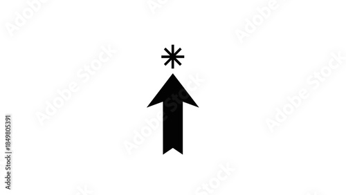 Black Arrow Icon with Asterisk Symbol.