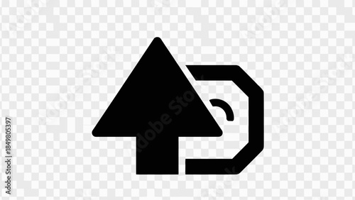 Black Arrow and Rotate Icon Symbol.