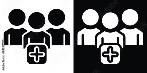 Follower icon vector illustration glyph style on white and black background