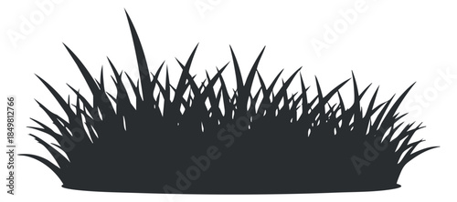 A silhouette of grass blades in black vector style, suitable for nature-themed designs and landscaping projects