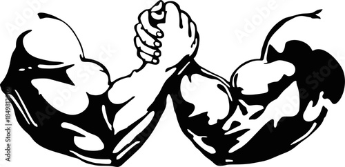 Powerful Flexed Biceps Arm Illustration