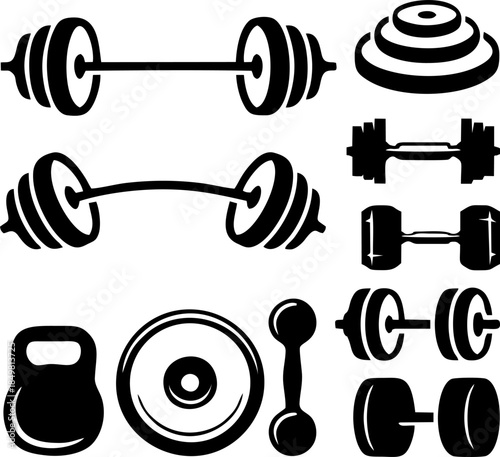 Gym Equipment Dumbbell Barbell Icon