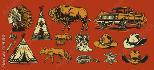 Western themed elements in art