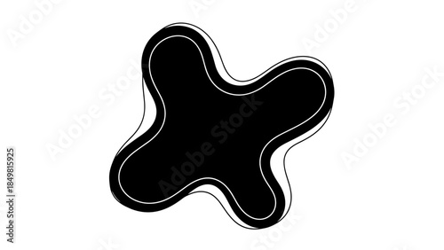 Black Four Leaf Clover Silhouette Design.