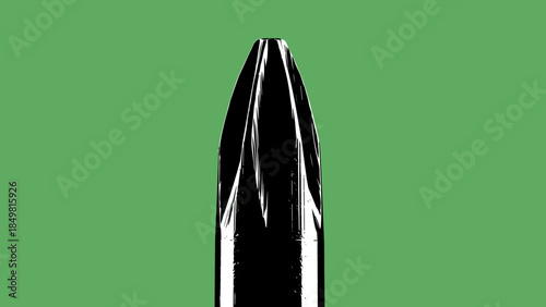 Black Fountain Pen Nib Closeup.