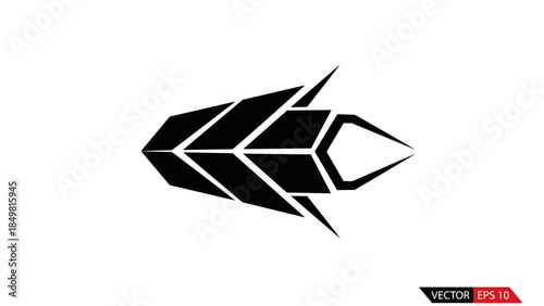 Black Futuristic Logo Design Element.