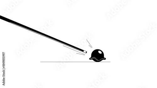 Black Golf Club Head and Shaft.