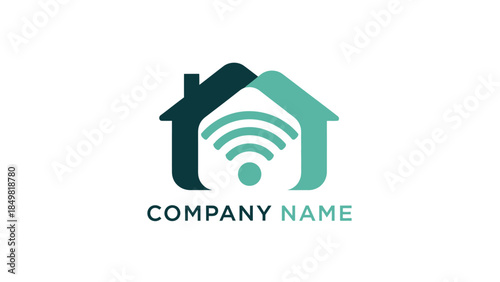 House WiFi Logo Design Template.