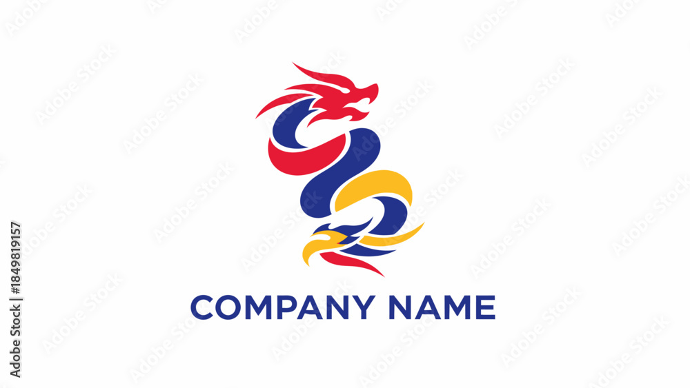 Obraz premium Stylized Dragon Logo Design Element.