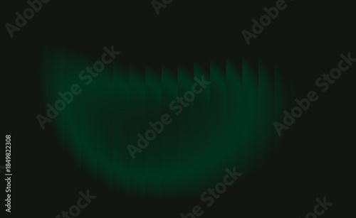 Glowing green aurora borealis display on transparent background