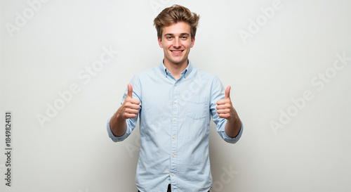 Young caucasian handsome man over isolated background with thumbs up because something good has happened