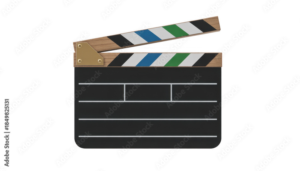 Fototapeta premium Clapperboard production cinema isolated on a transparent background