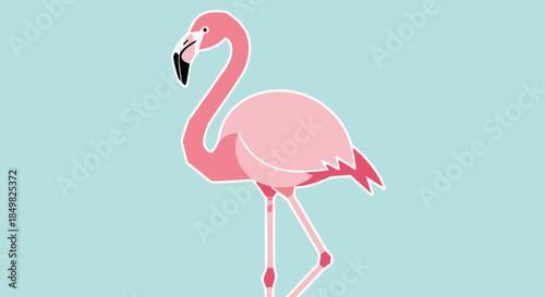 Stylized flamingo illustration on a pastel background adding touch of tropical vibes