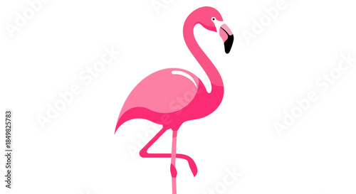 Stylized flamingo illustration featuring vibrant pink hues and minimalist design