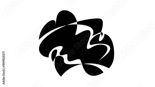 Black Silhouette of a Four Leaf Clover.