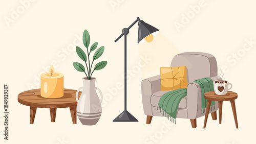 Cozy Living Room Furniture and Decor.