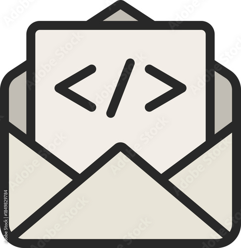 Canvas Print Developer Mail Filled Line Icon