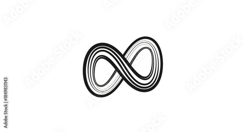 Stylized depiction of the infinity symbol conveys limitless possibilities and continuous loops