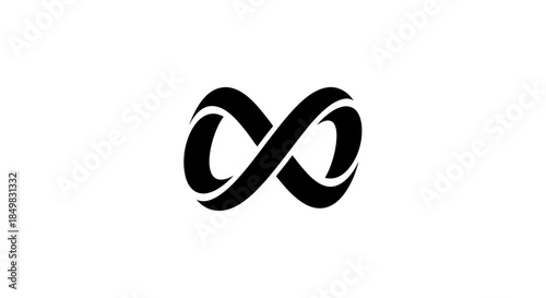 Elegant infinity symbol with intertwined loops symbolizing eternal possibilities and unlimited