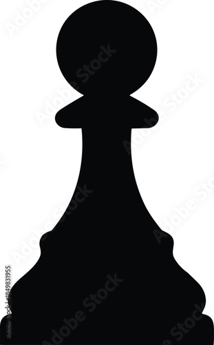 Black silhouette of a chess pawn piece representing strategy leadership competition game play and decision making in business and success concepts