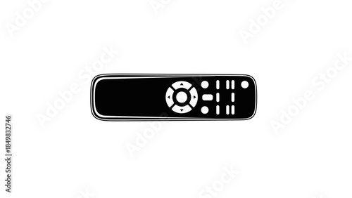 Black Television Remote Control with Buttons 2.
