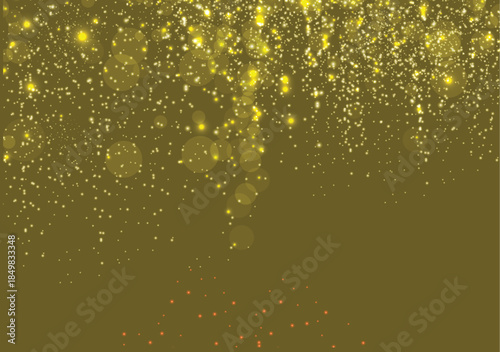 Golden snowflake background with sparkling lights