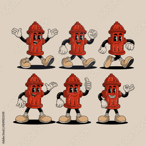 Cute Cartoon sheet Fire hydrant Vector illustration hand drawn