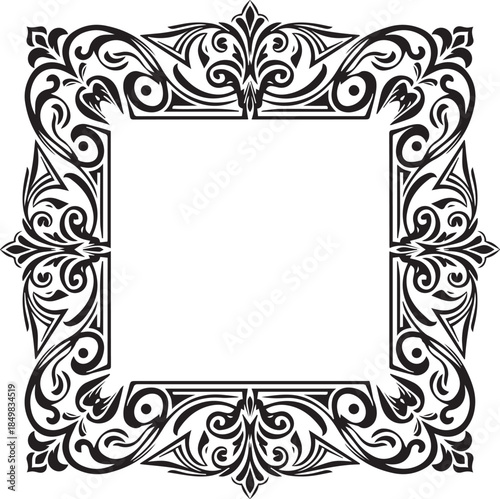 black and white frame with flowers