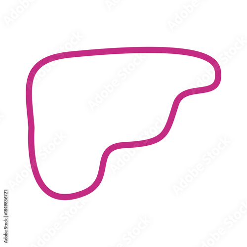 A vibrant pink race track outline on a stark black background minimalist abstract design