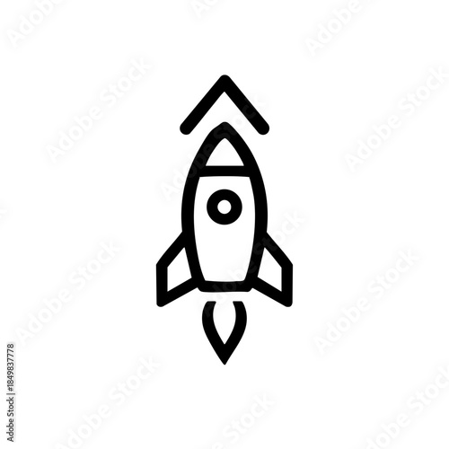 Rocket + upward arrow fusion, clever minimalist combination