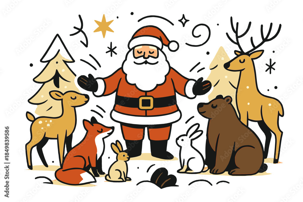 Fototapeta premium Santa's Winter Harmony.