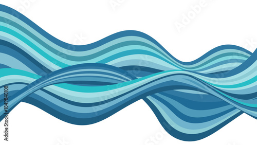 Blue Wavy Lines Abstract Design Element.